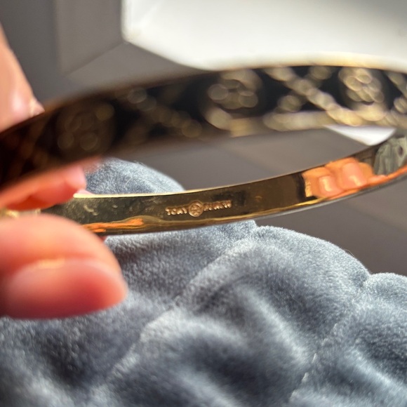 Tory Burch Gold and Black Enamel Bangle NWOT - Picture 3 of 4